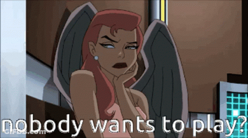 Woman With Wings Saying Nobody Wants To Play GIF