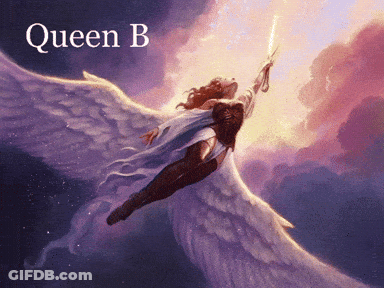 Woman With Wings Saying Queen B GIF