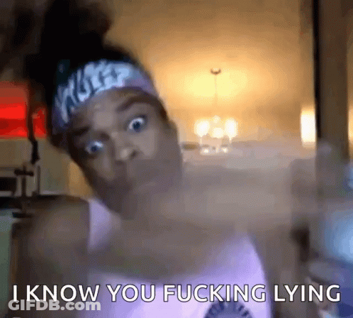Woman With Wolf Headband Saying I Know You Fucking Lying GIF