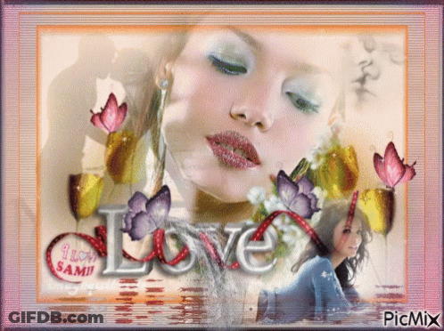 Woman With Word Love GIF