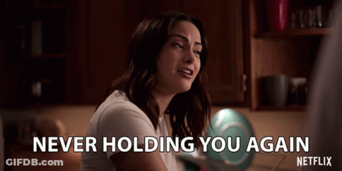 Woman With Words Never Holding You Again GIF