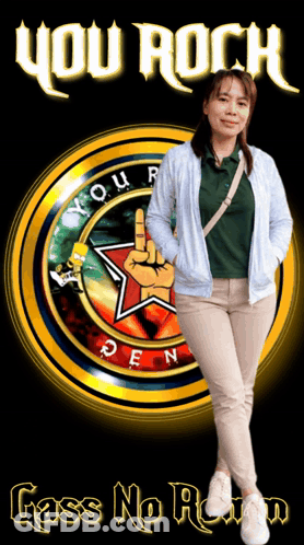 Woman With You Rock Logo GIF