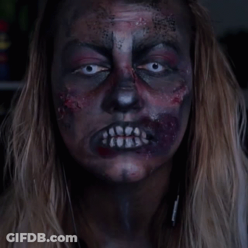 Woman With Zombie Makeup GIF