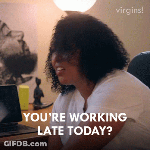 Woman Working Late At Laptop GIF