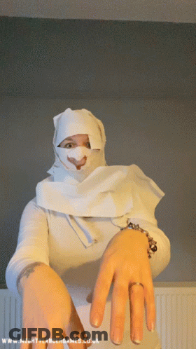 Woman Wrapped In Toilet Paper Www.mightylancergames.co.uk GIF