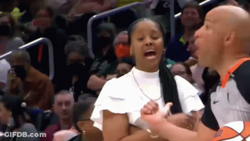 Woman Yelling At Referee During Basketball GIF