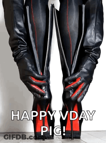 Woman Zipping Red High Heels GIF