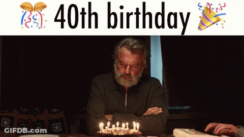 Women Celebrating 40Th Birthday With Cake And Candles GIF