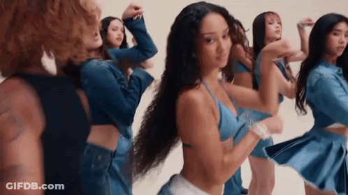 Women Dancing In A Row GIF