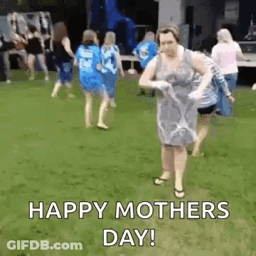 Women Dancing In Field With Hose GIF