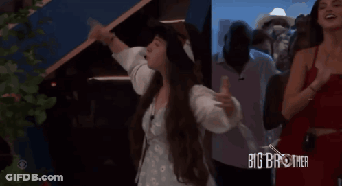 Women Dancing In Front Of Big Brother Sign GIF