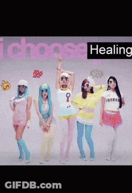 Women Dancing In Front Of Choose Healing Sign GIF