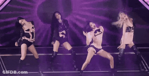 Women Dancing In Purple Light GIF