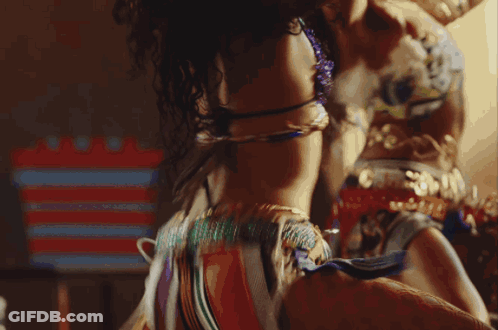 Women Dancing In Room With Fan GIF
