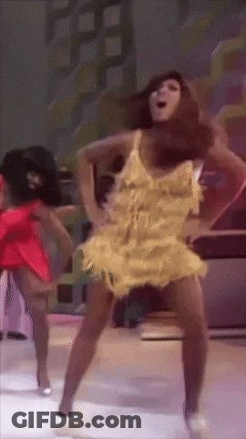 Women Dancing In Yellow Dress GIF