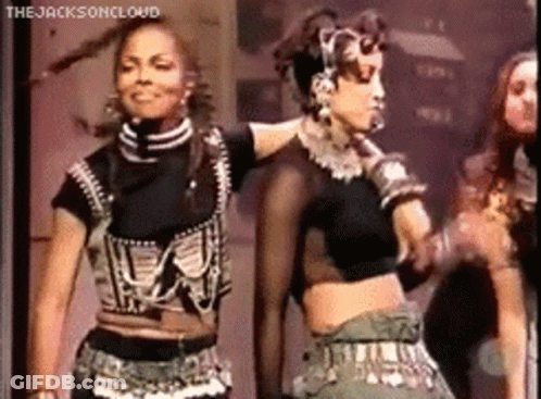 Women Dancing On Stage With Jacksoncloud GIF