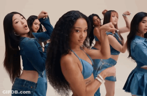 Women Dancing With Blue Top GIF