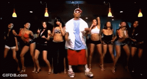 Women Dancing With Man In I Love NYC Shirt GIF