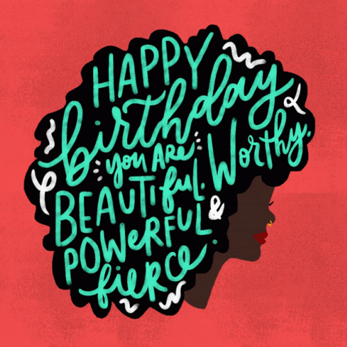 Women Empowerment Happy Birthday Queen Greeting Text GIF