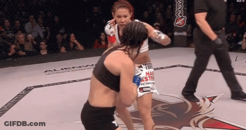 Women Fighting In Boxing Ring GIF