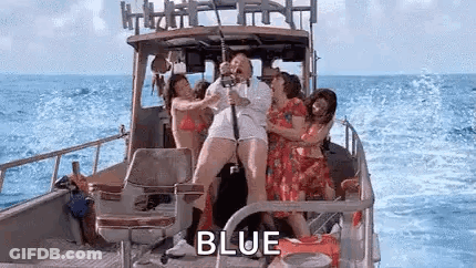 Women Fishing On Boat In Ocean GIF