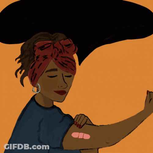 Women Flexing Arm Vaccinated GIF