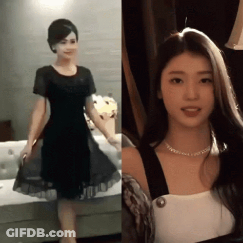 Women In Black Dress And White Top GIF