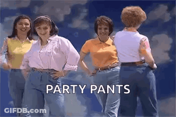 Women In Party Pants Dancing Together GIF