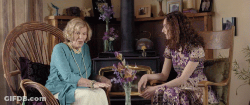 Women In Purple Dress And Blue Shirt GIF