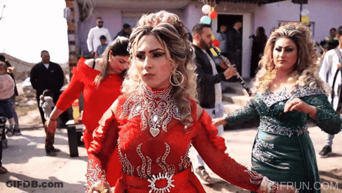 Women In Red Dress Dancing GIF
