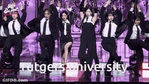 Women In Suits And Ties Dancing On Stage Rutgers University GIF