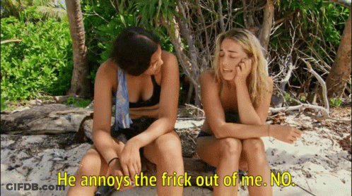 Women On Beach He Annoys The Trick Out Of Me No GIF