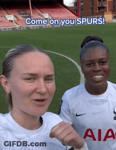 Women On Soccer Field Come On You Spurs GIF
