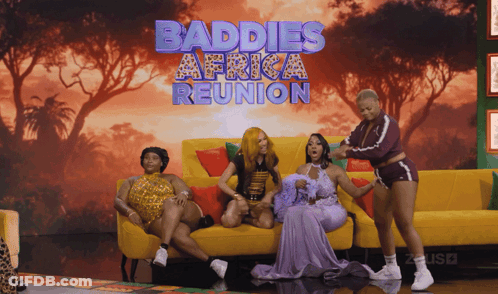 Women On Yellow Couch Baddies Africa Reunion GIF