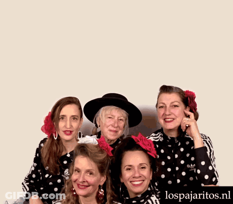 Women Posing With Ole Background GIF