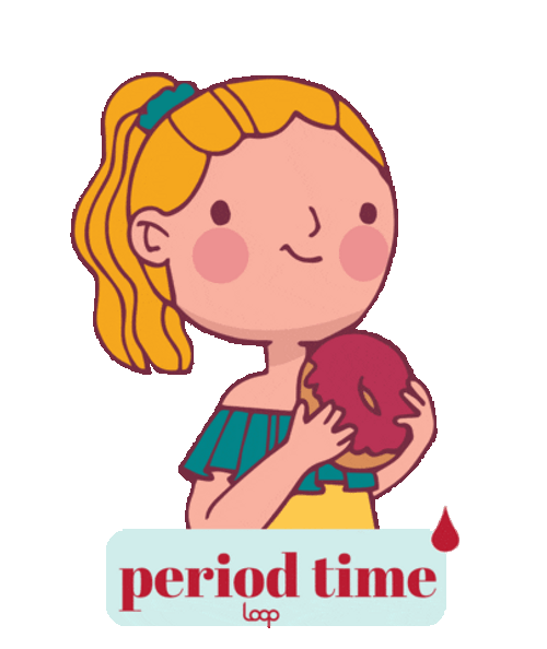 Women's PMS Period Cartoon Illustration GIF