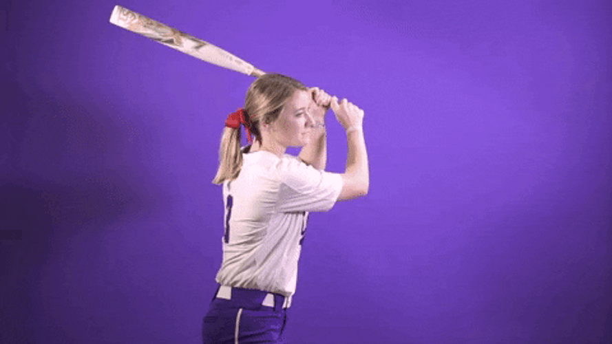 Women's Softball Baseball Bat Hit GIF