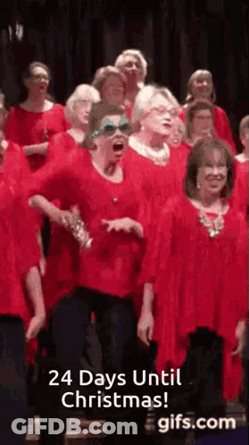 Women Singing In Choir 24 Days Until Christmas GIF