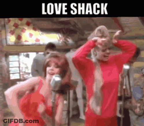 Women Singing Into Microphones Love Shack GIF