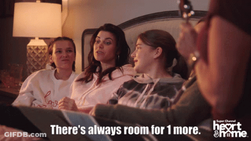 Women Sitting On Bed There's Always Room For 1 More GIF