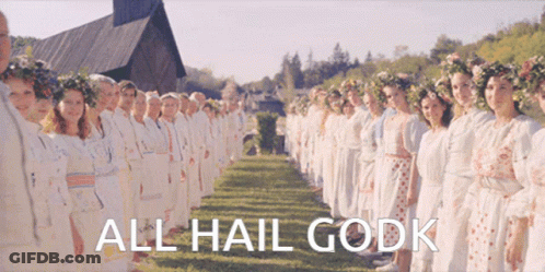Women Standing In Line All Hail Godk GIF