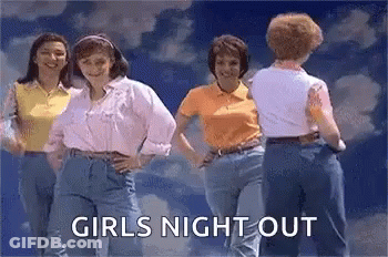 Women Standing Together Before Blue Sky GIF