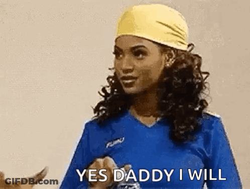 Women Talking Blue Shirt And Yellow Headband GIF