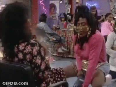 Women Talking In Hair Salon GIF