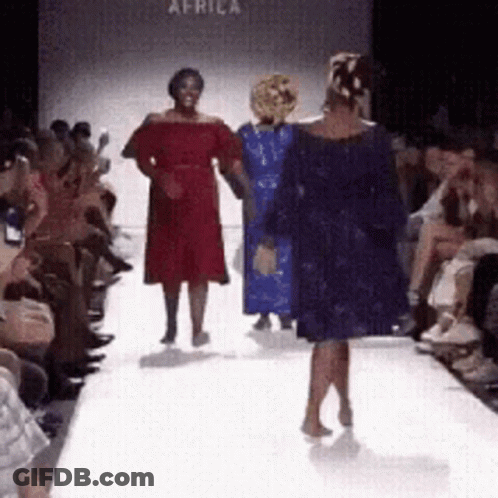 Women Walking Runway At Africa Fashion Show GIF