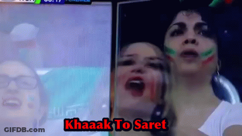 Women With Painted Faces Saying Khaaak To Saret GIF