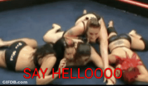 Women Wrestling Say Hellooo GIF