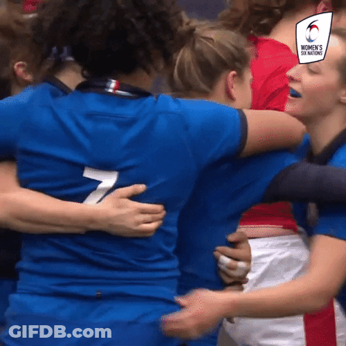 Womens Rugby Group Hugs GIF