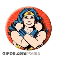 Wonder Woman Arms Crossed Saying Girl Power GIF