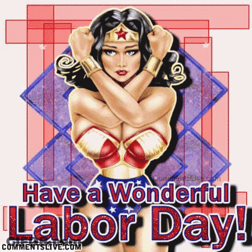 Wonder Woman Good Morning Happy Labor Day GIF